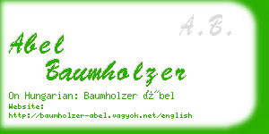 abel baumholzer business card